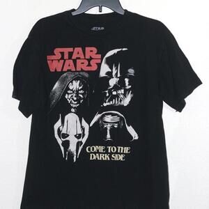 Star Wars "Come to the Darkside" Black and White Design Black Tshirt Size Medium